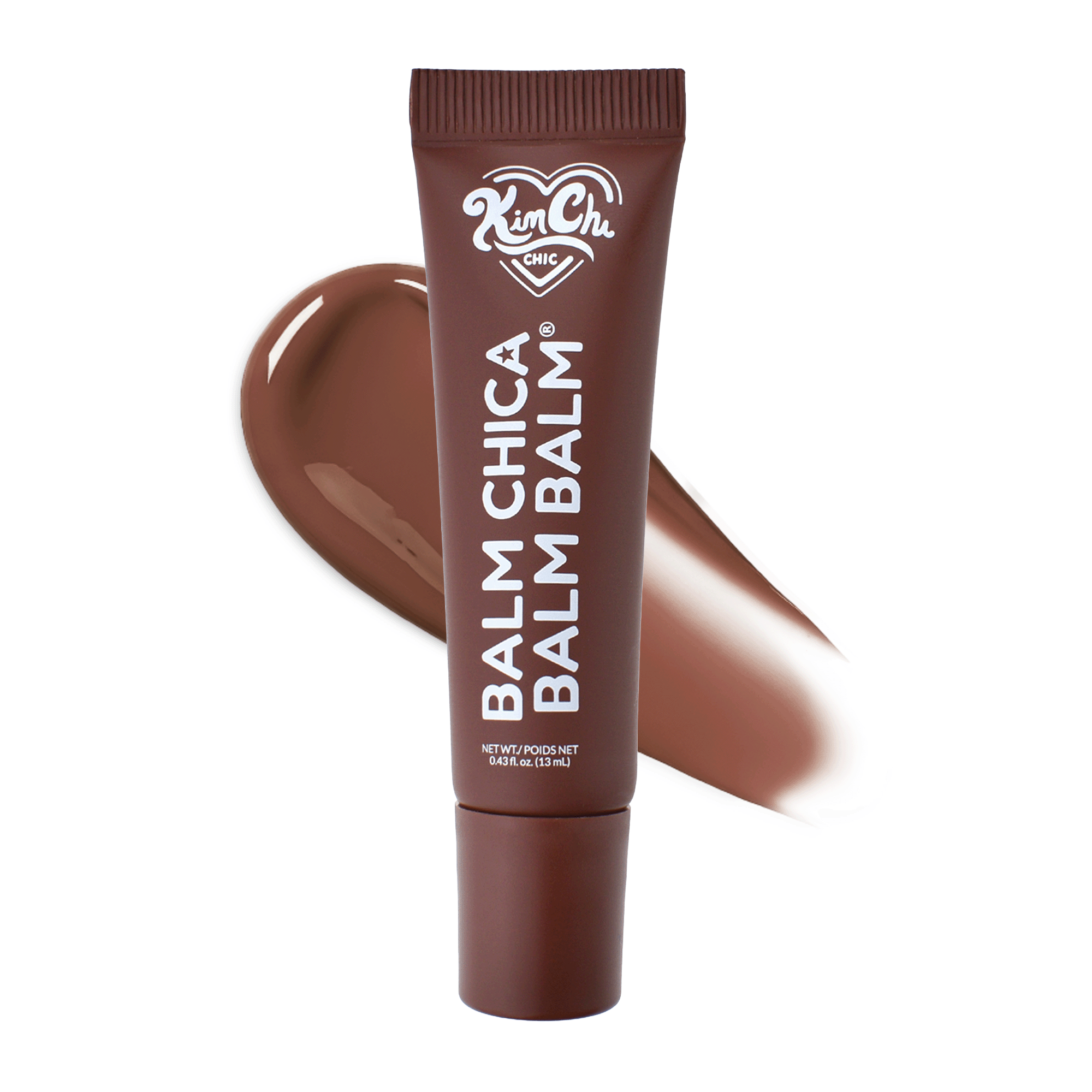 Kim Chi Chic Balm Chica Balm Balm in dark brown, hydrating formula, perfect for lips and cheeks.