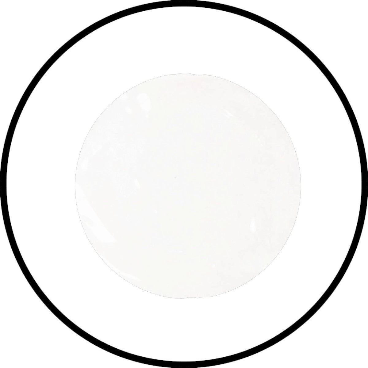 Plain white circular plate with a black outline