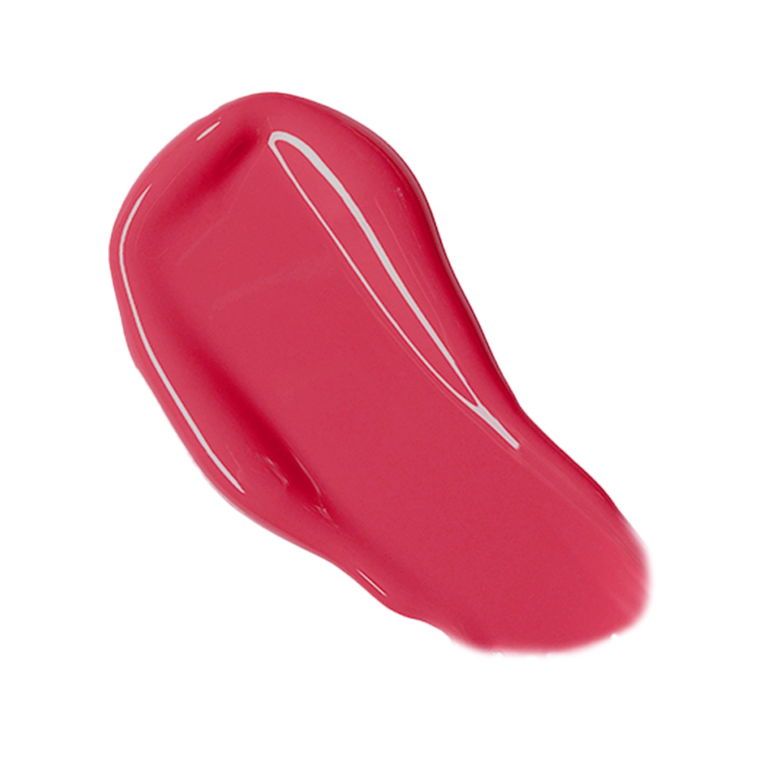 Vibrant pink lip gloss swatch, glossy finish, perfect for a bold lip look.