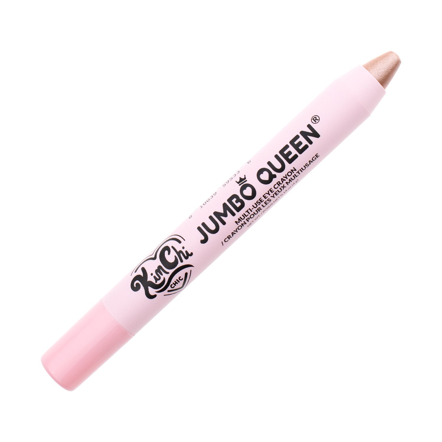 Pink jumbo eye crayon with a gold tip, labeled 'JUMBO QUEEN'.