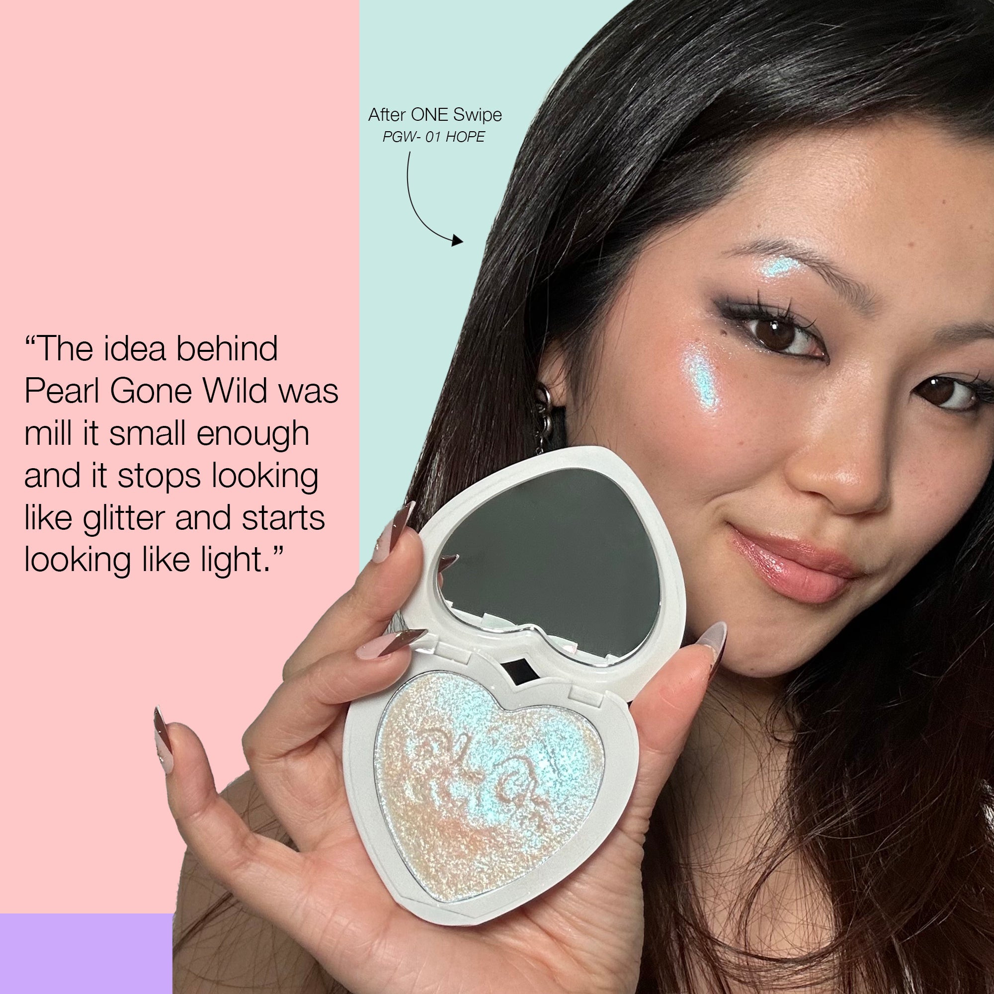 PEARL GONE WILD PRESSED SHIMMER HIGHLIGHTER - 01 Hope (blue iridescent)