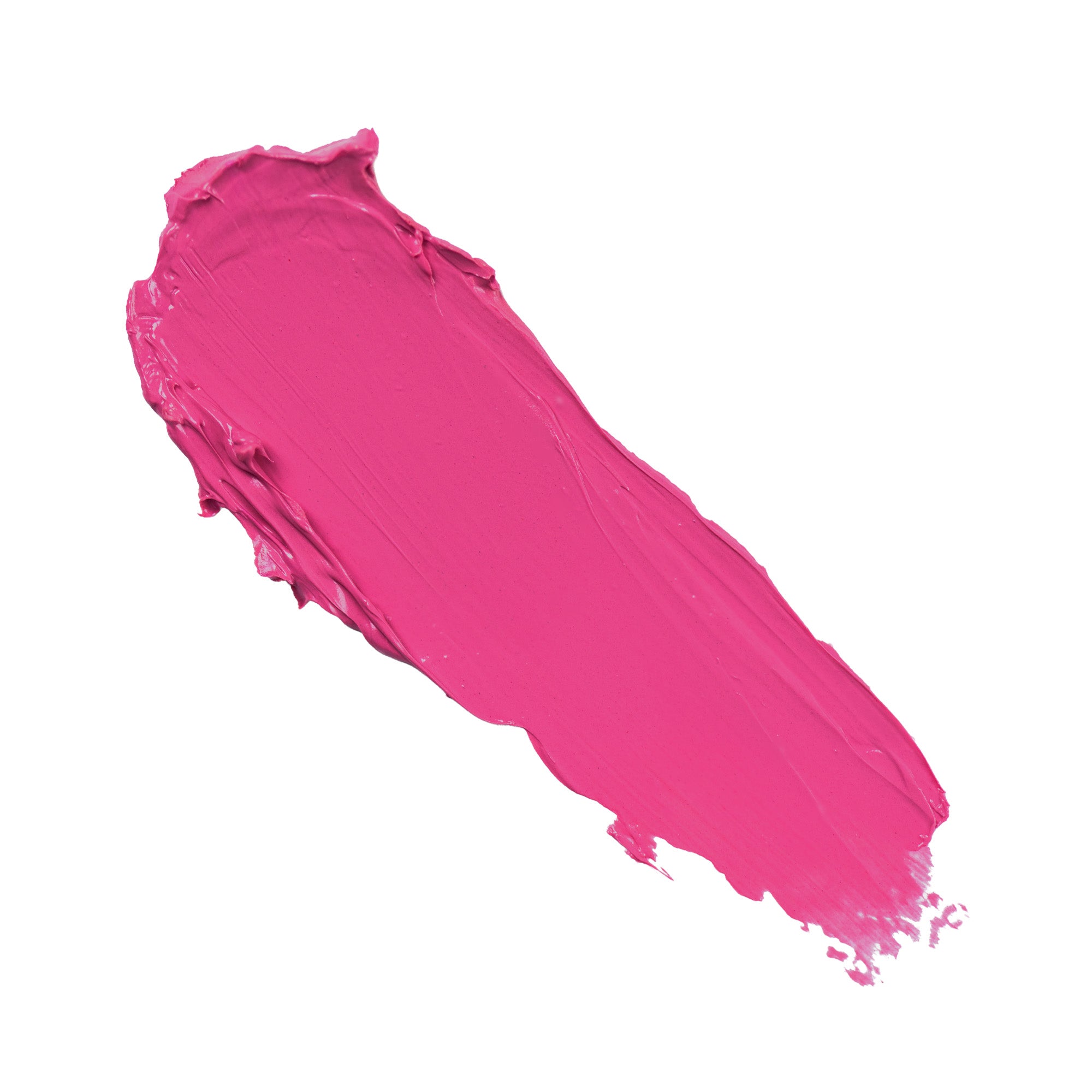 Bright pink paint smear on a white background