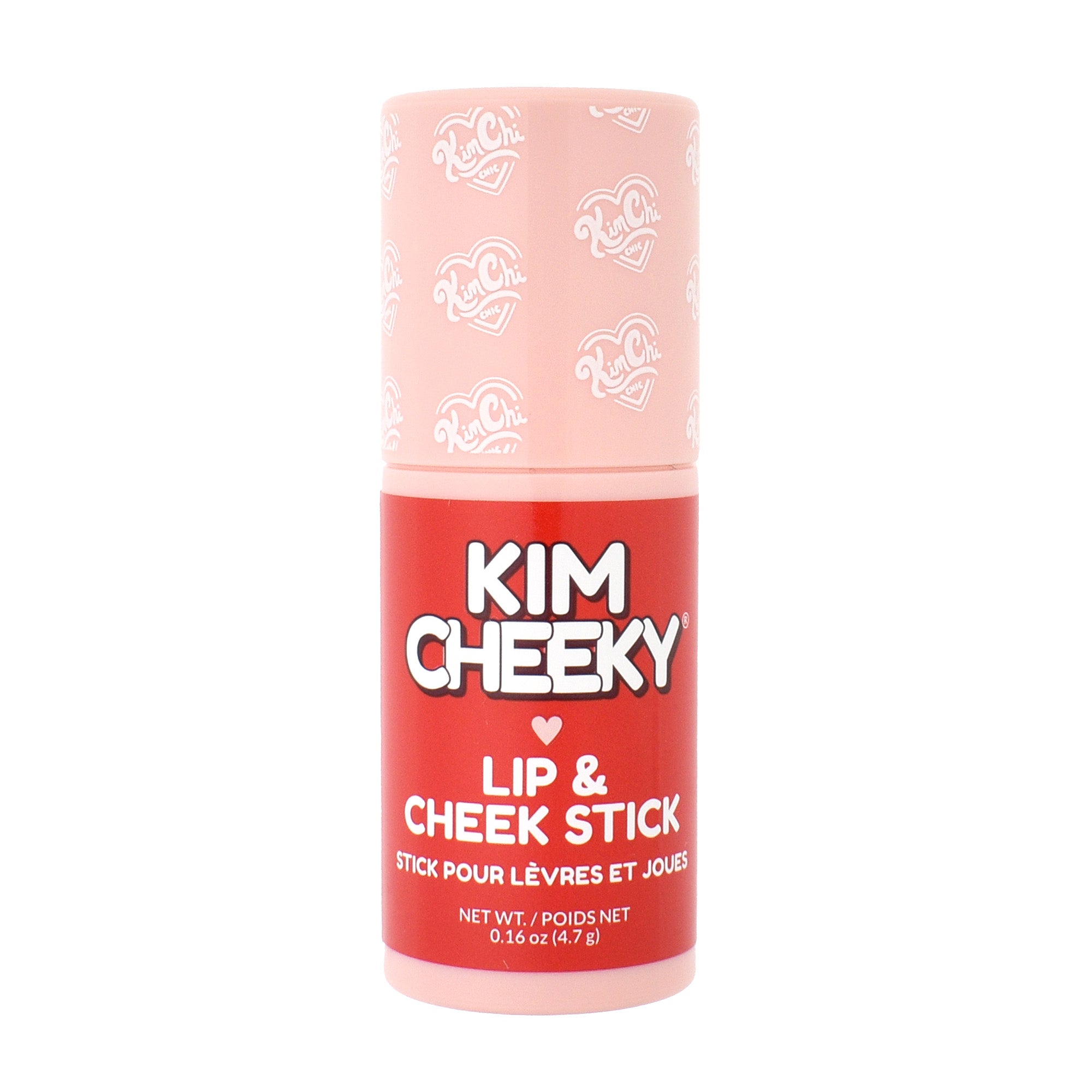 A pink and red lip and cheek stick from the brand Kim Cheeky.