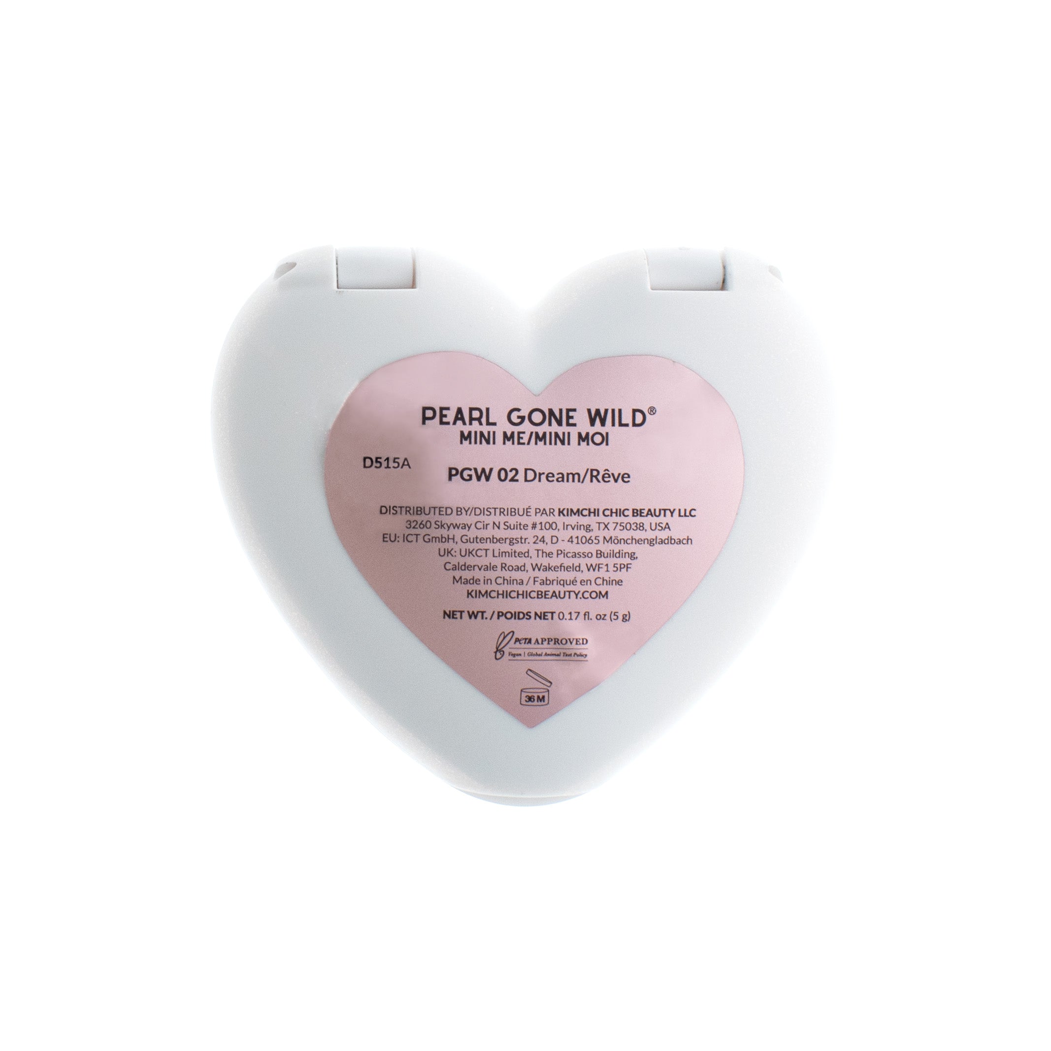 Heart-shaped packaging of Pearl Gone Wild Mini Mixing Moli product.