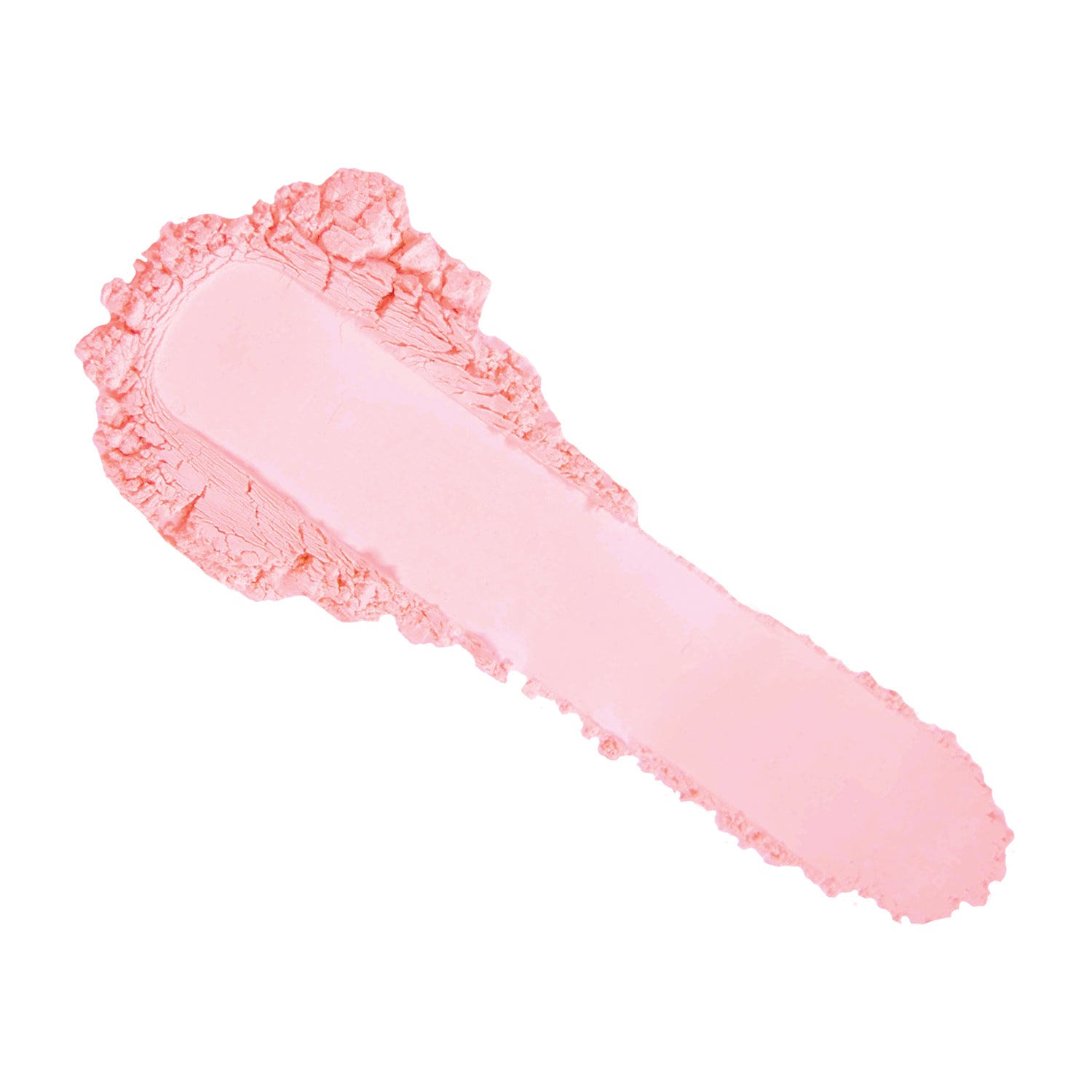 A swatch of pale pink cream on a white background.