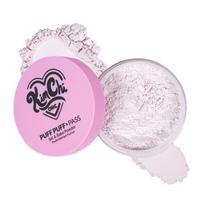 KinChi Puff Puff Pass Set & Bake Powder in pink packaging, lightweight translucent baking powder.