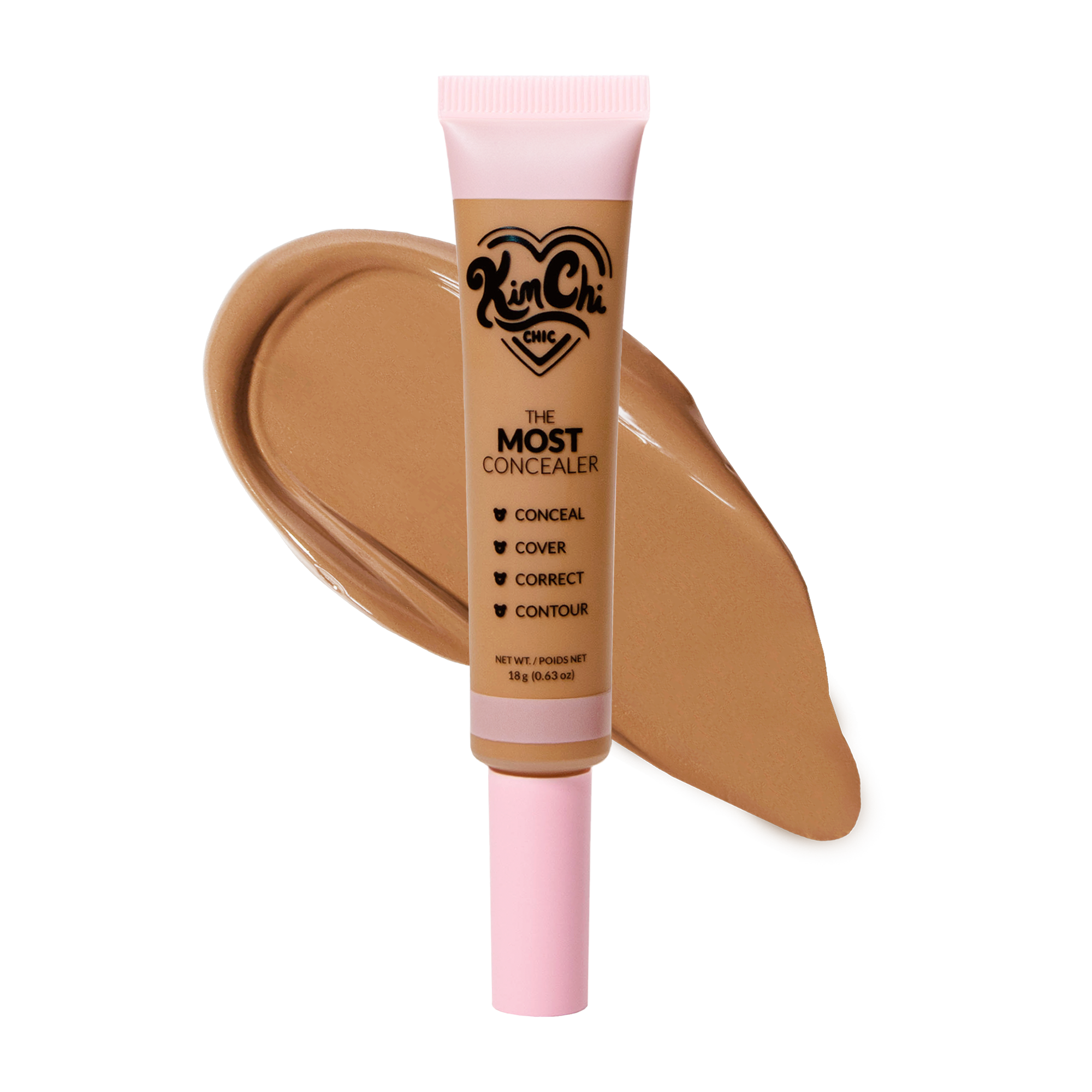 Tube of KimChi concealer with product swatch