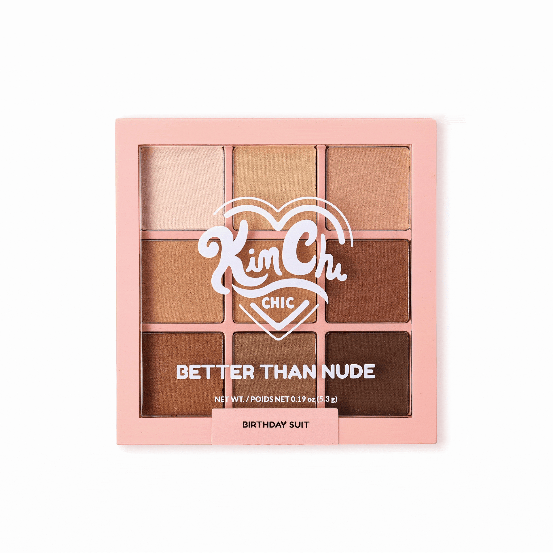 KimChi Chic Better Than Nude Eyeshadow Palette, 9 neutral shades in creamy matte and shimmer finishes.