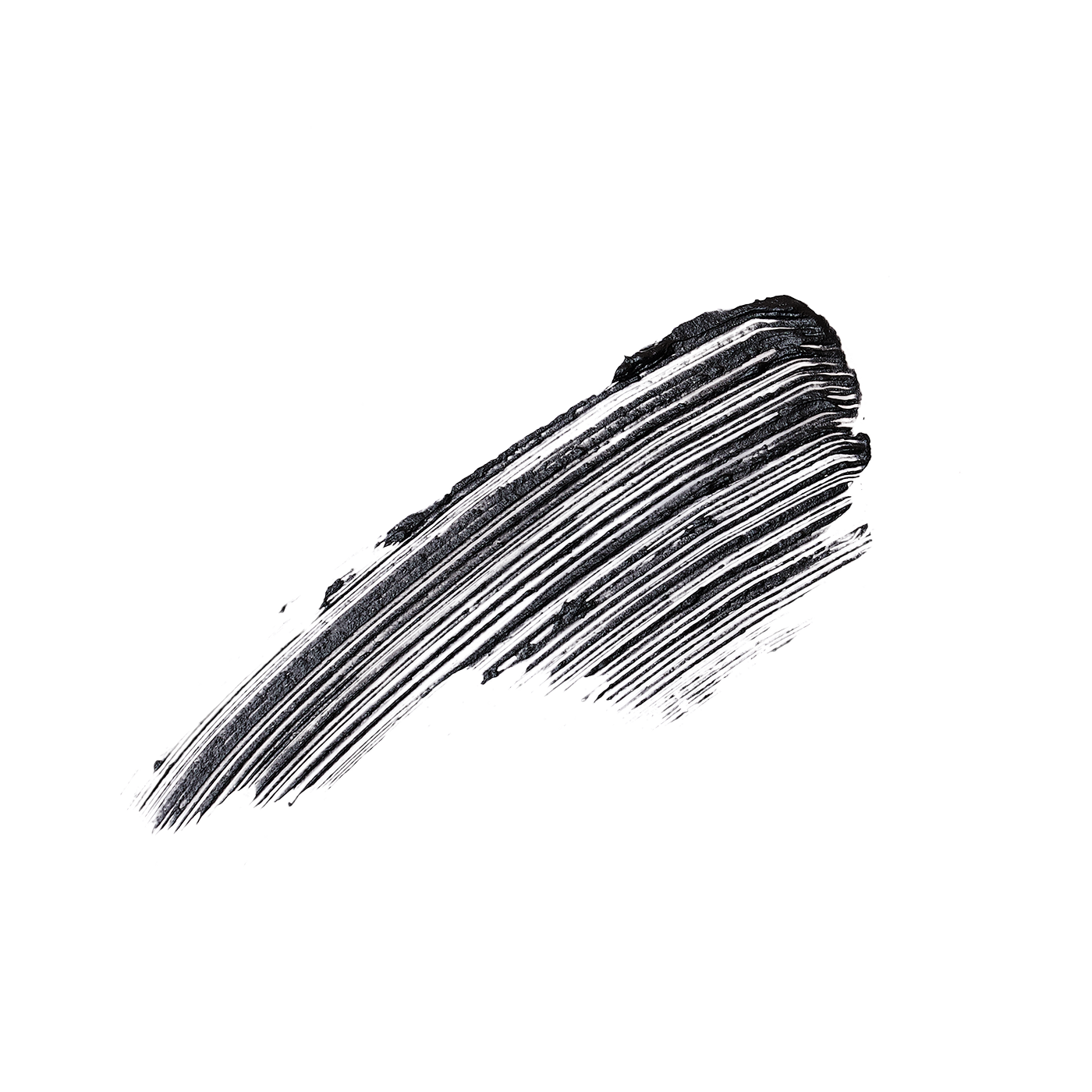 Black mascara smear on white background