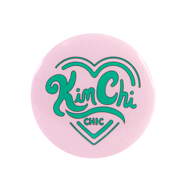 Kimchi Chic Button Pin Large Logo - Teal 35mm