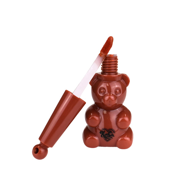 Bear-shaped lip gloss container with applicator