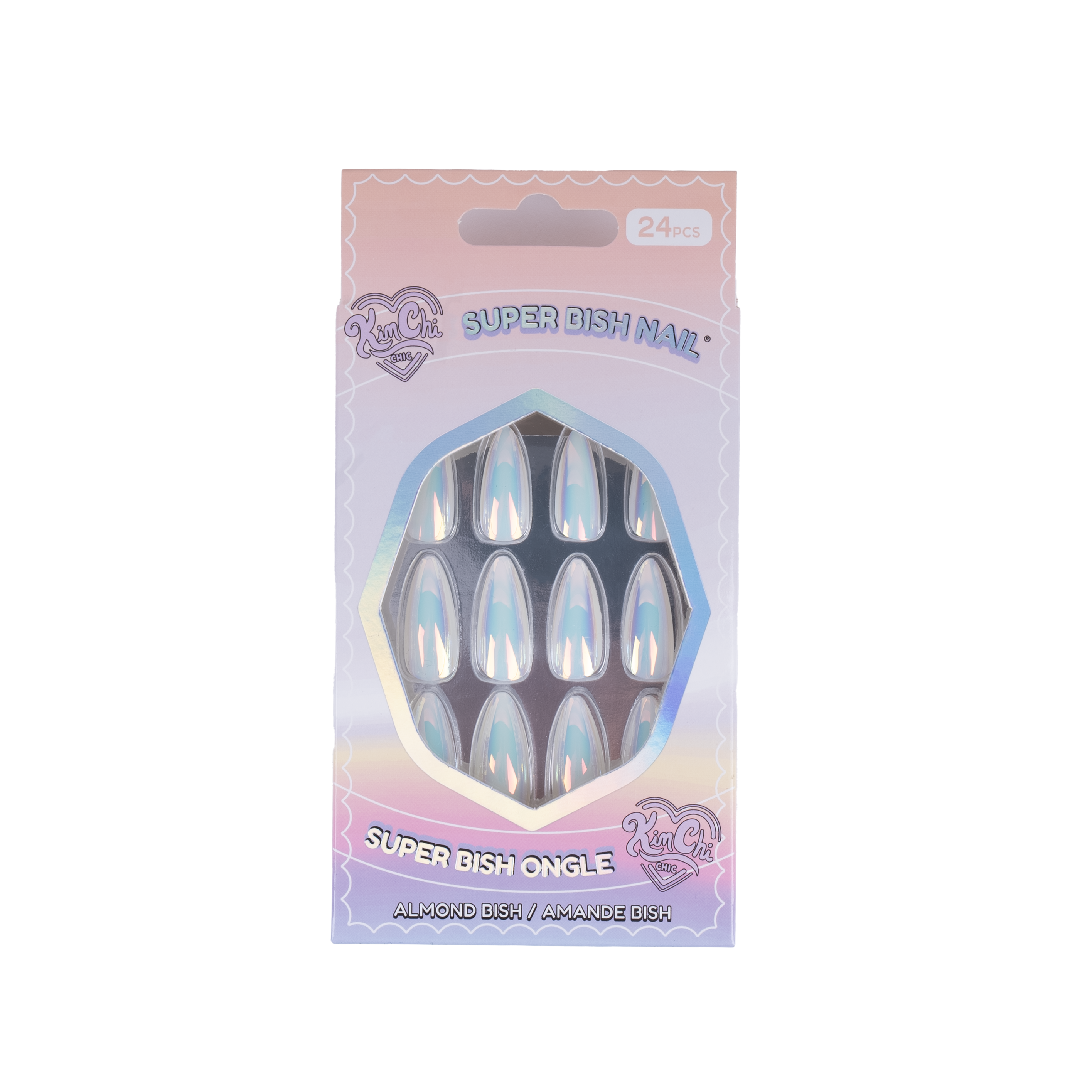 Iridescent false nails in packaging