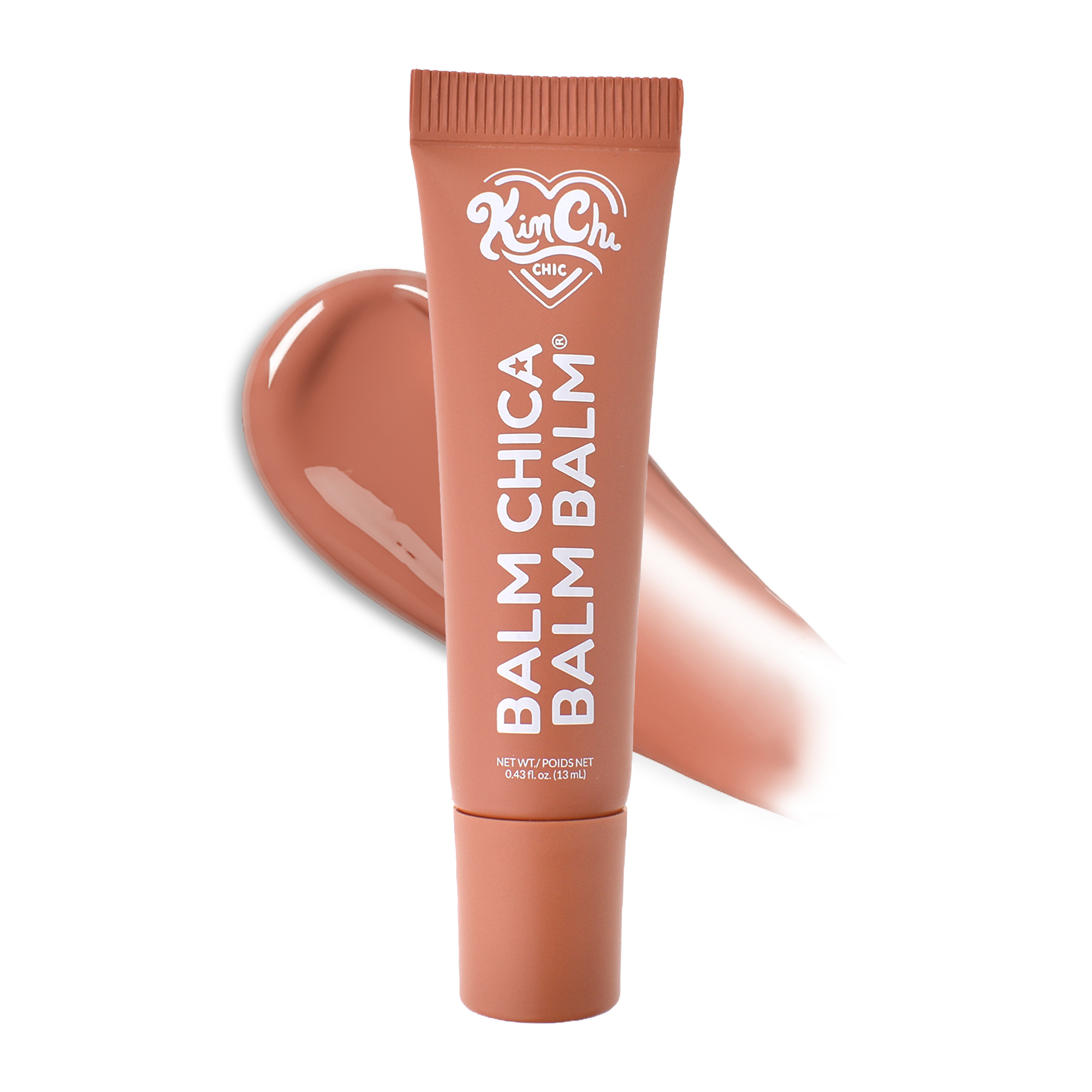 Kim Chi Chic Balm Chica Balm 13ml, a moisturizing nude lip balm tube.