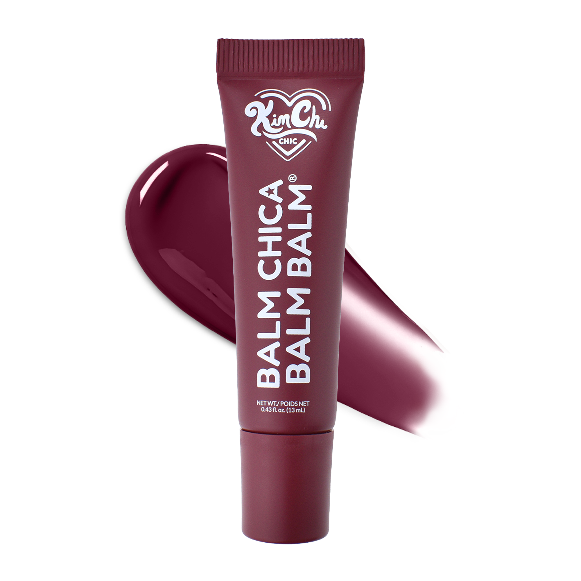 Kim Chi Balm Chica Balm in berry color, nourishing lip balm, 0.43 fl oz, smooth application.