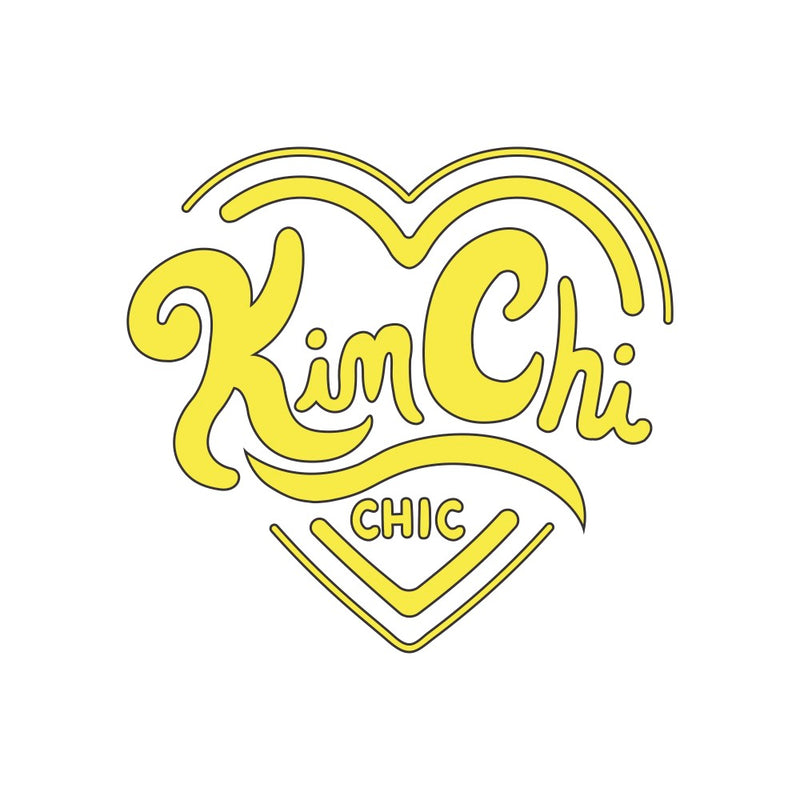 Kimchi Chic Button Pin Large Logo - Teal 35mm
