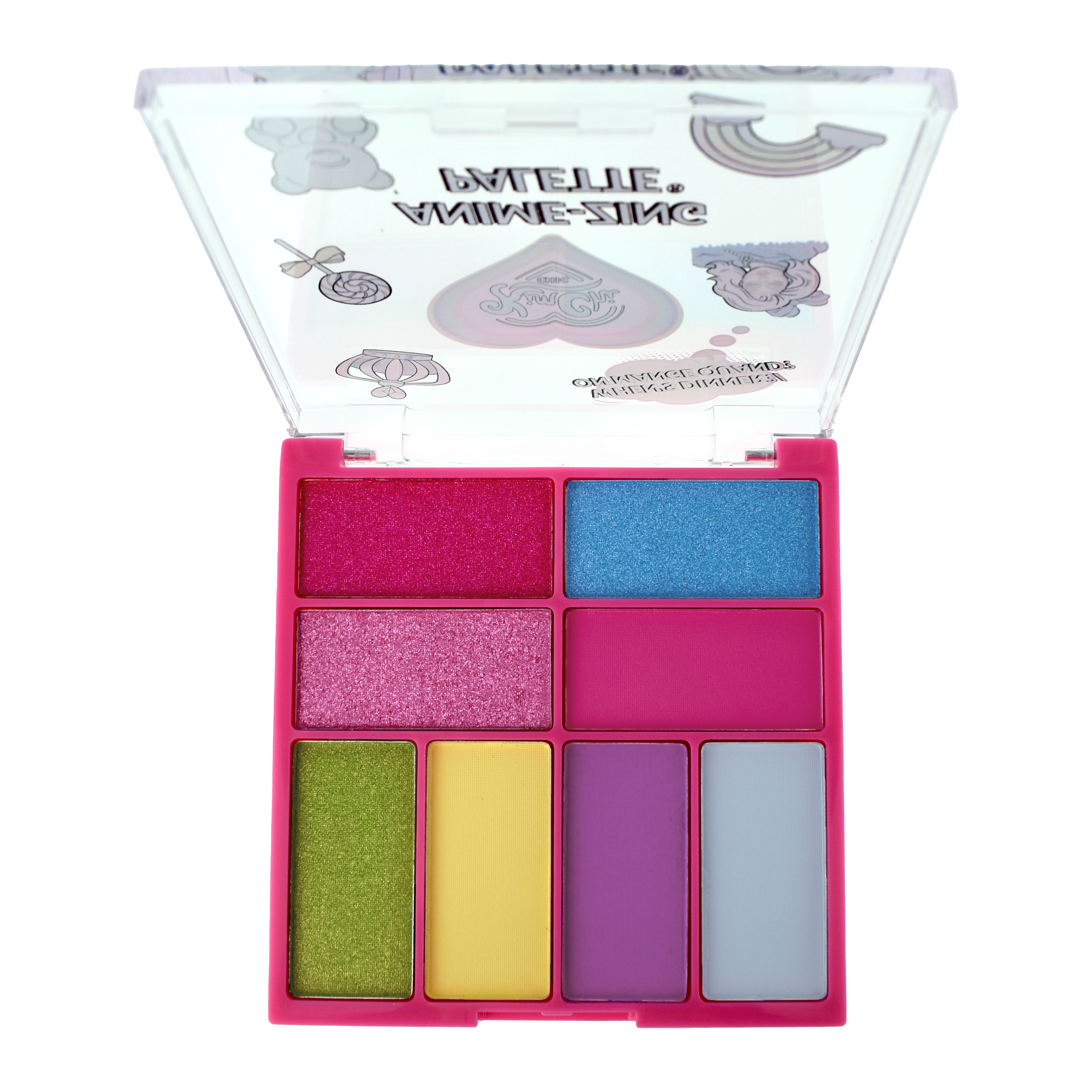 Colorful eyeshadow palette with multiple shades