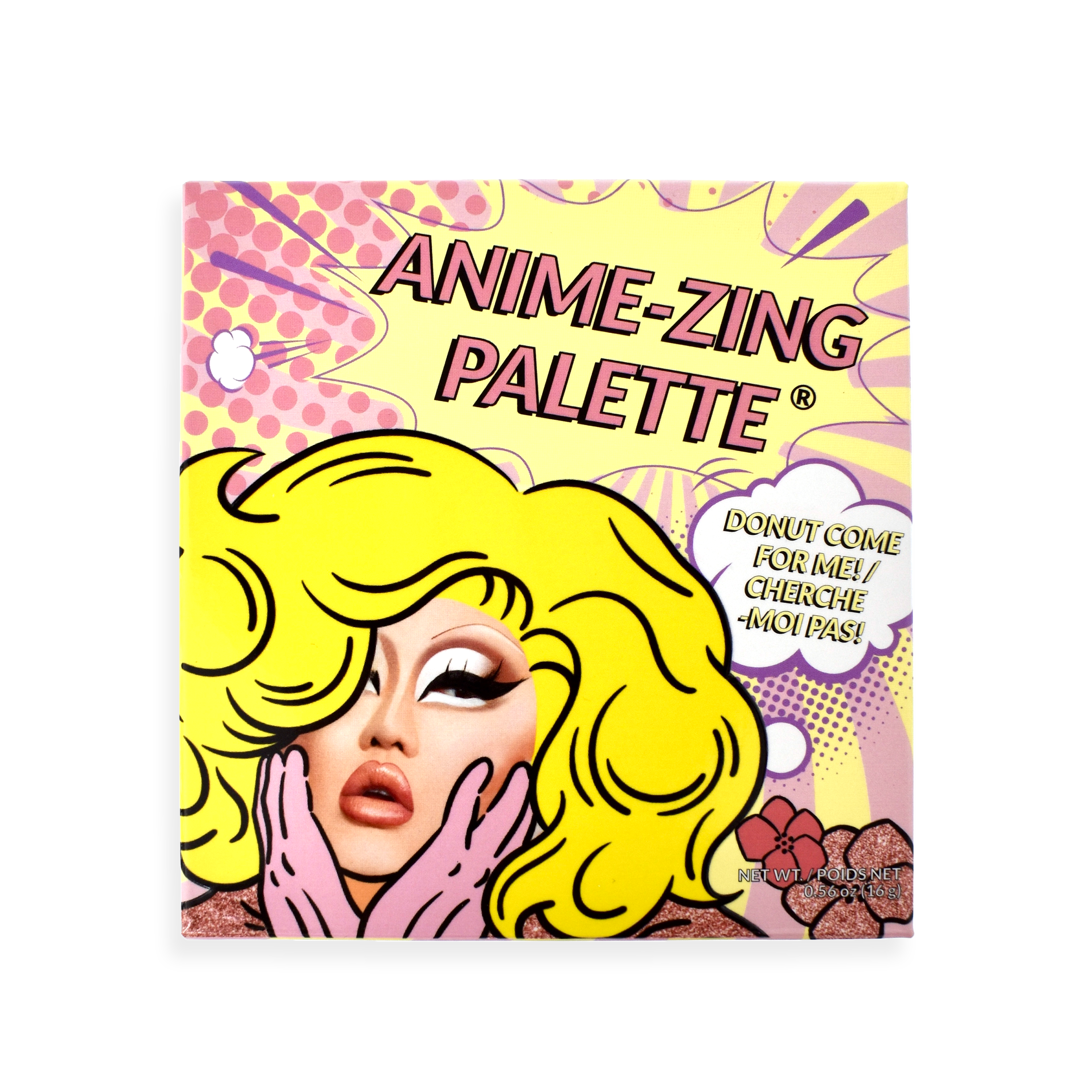 Anime-themed makeup palette cover with illustrated character