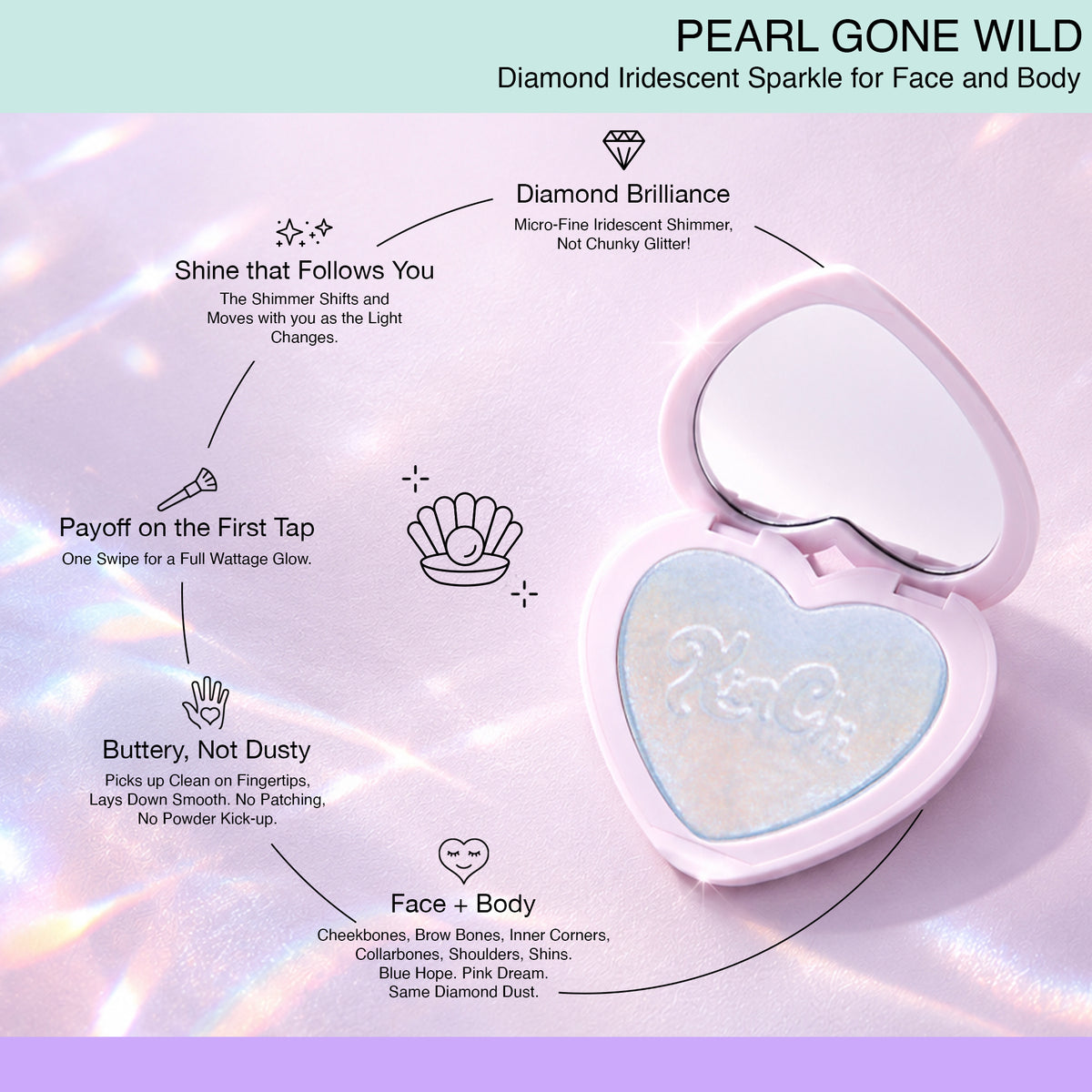 PEARL GONE WILD PRESSED SHIMMER HIGHLIGHTER - 02 Dream (pink iridescent)