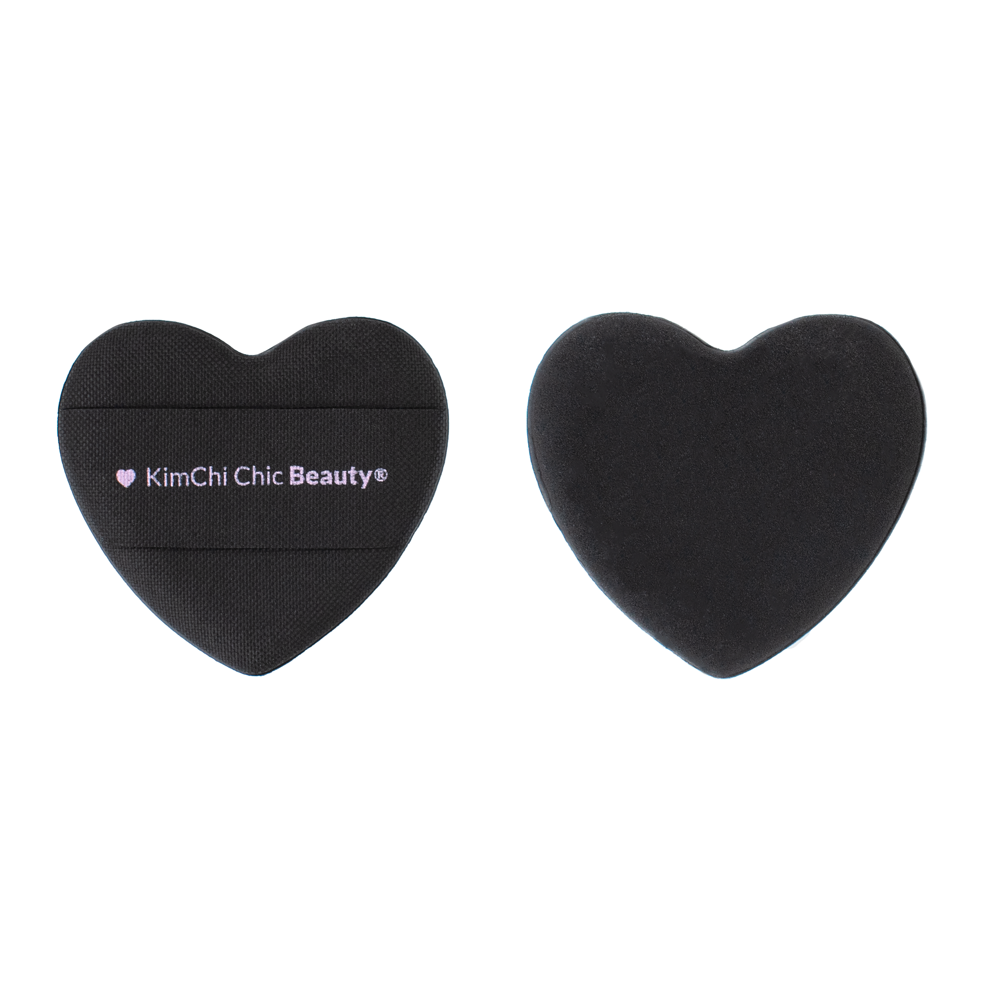 KimChi Chic Beauty heart-shaped black makeup sponge for seamless application and blending.