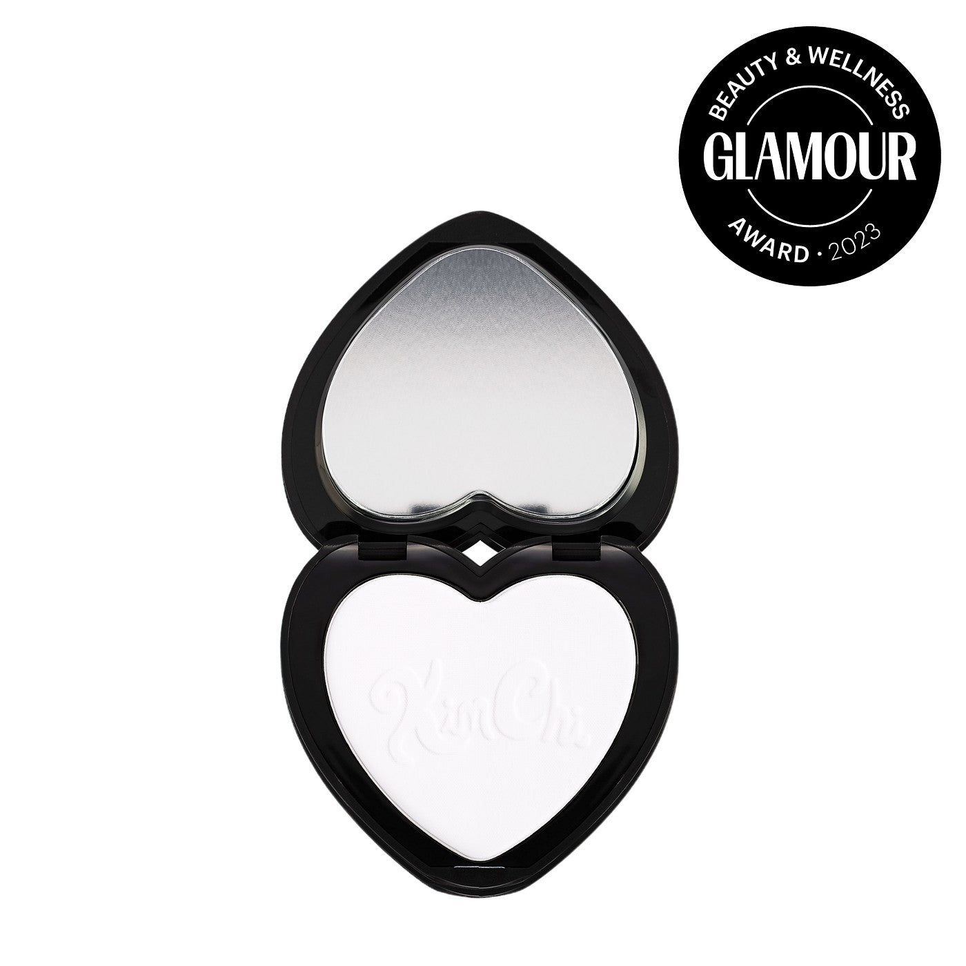 Heart-shaped compact with a mirror, awarded Glamour Beauty & Wellness Award 2023