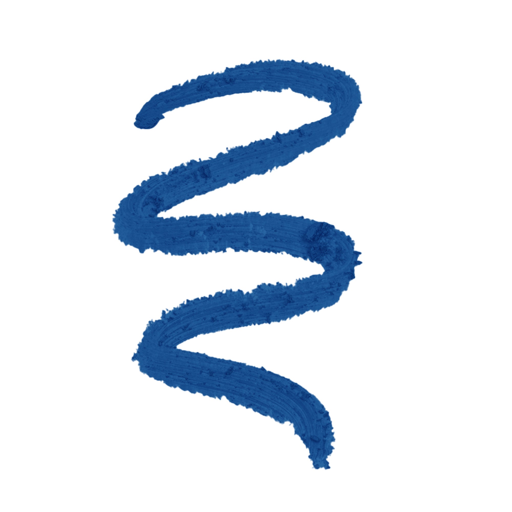 A blue, wavy line on a white background
