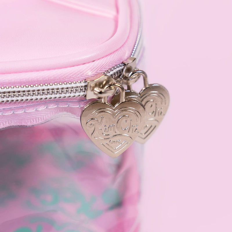 New Pink Heart-shaped Bag With Double Zipper Fashionable Shaped