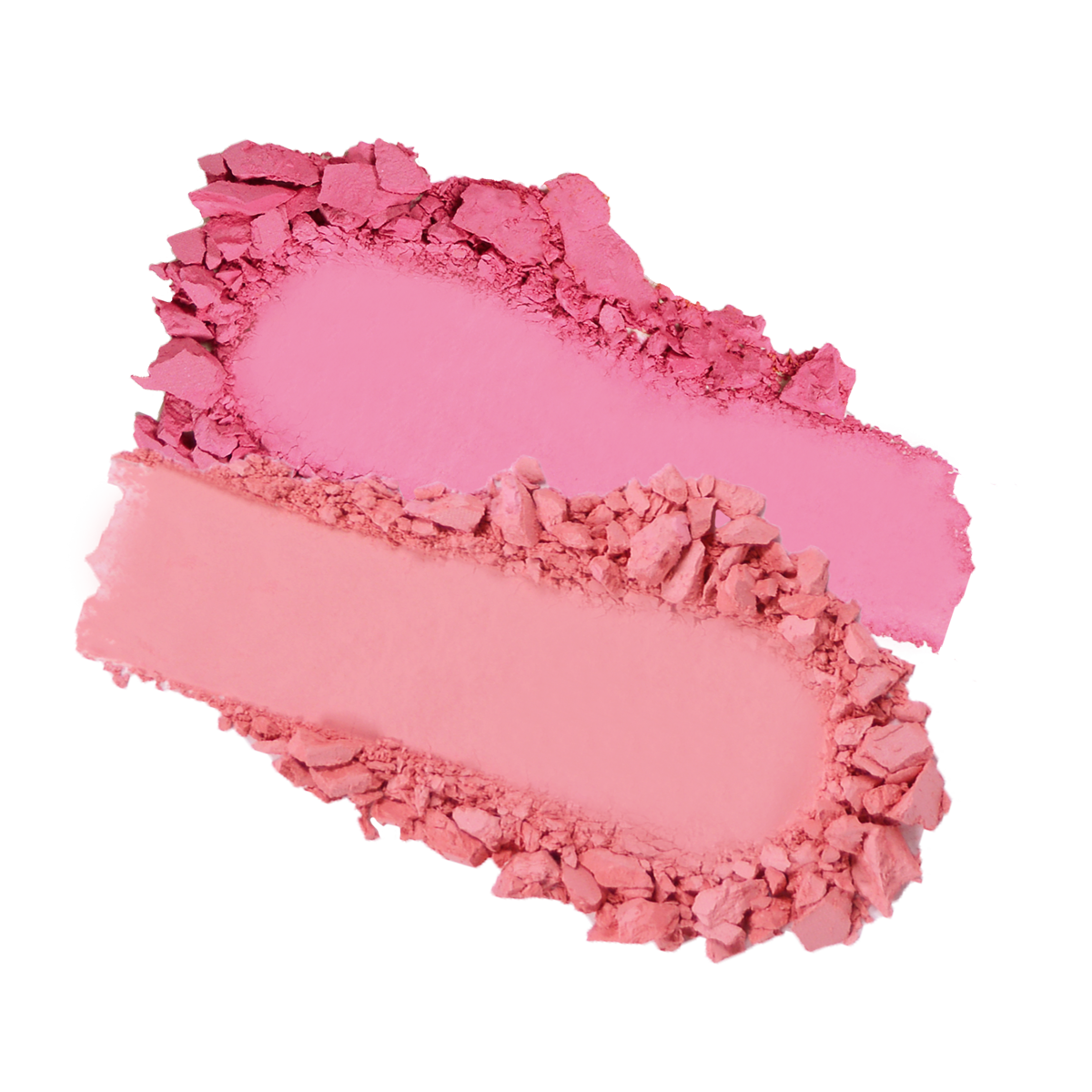 Two crushed pink makeup powders in different shades