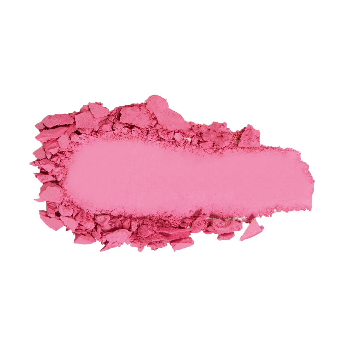 Pink crushed eyeshadow on a white background.