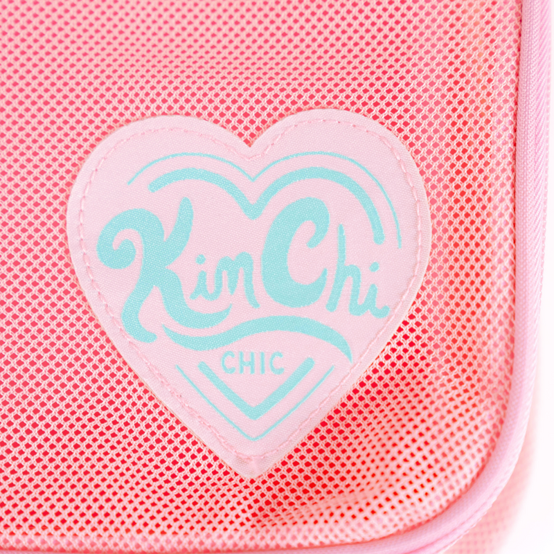 KimChi-Chic-Beauty-Medium-mesh-cosmetic-bag-logo