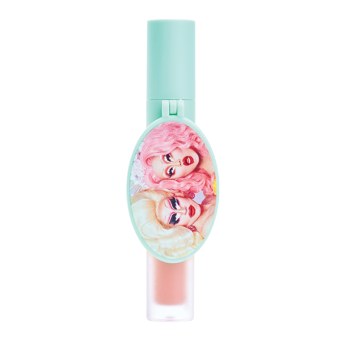 Lip gloss with colorful illustration on the packaging.