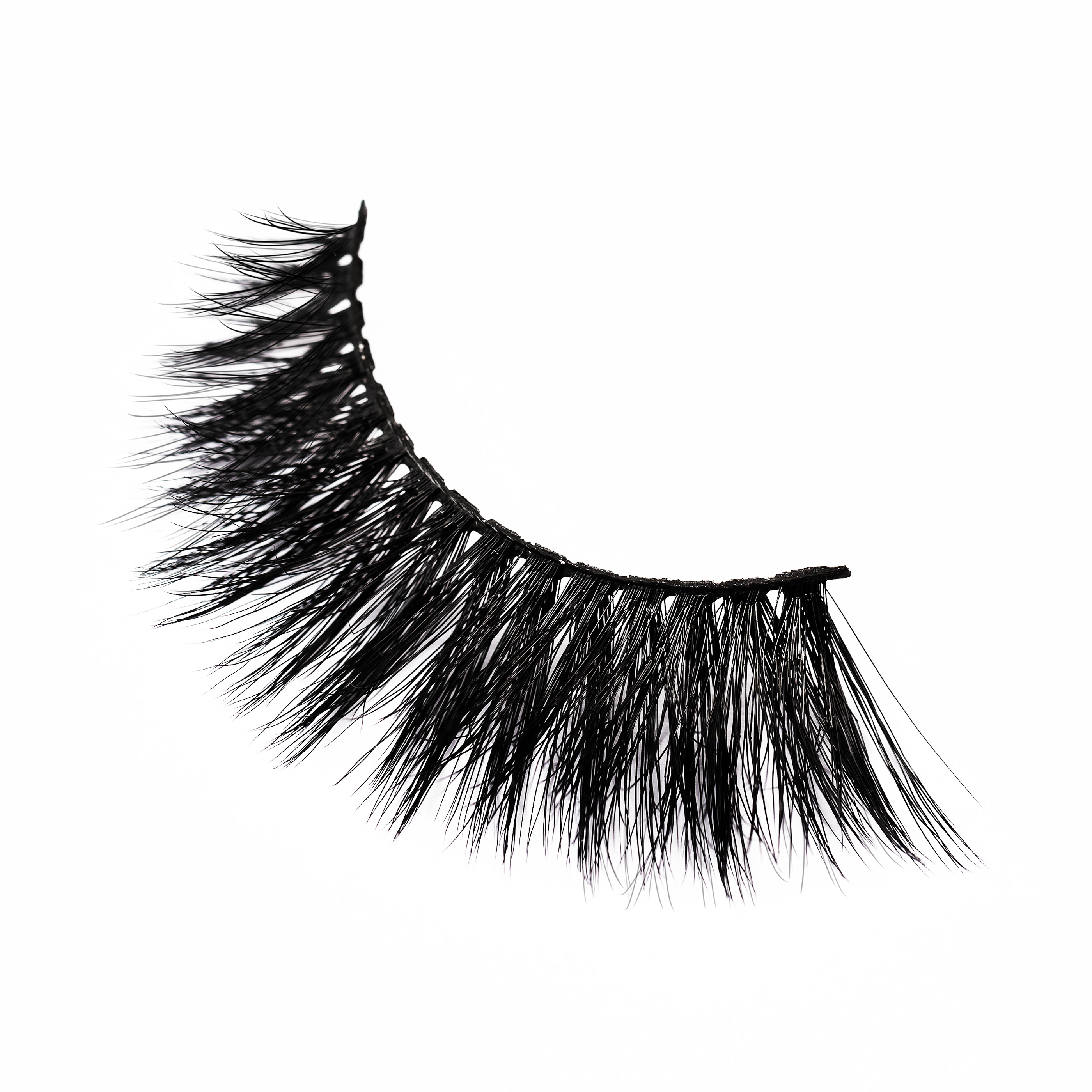 Black false eyelash on a white background